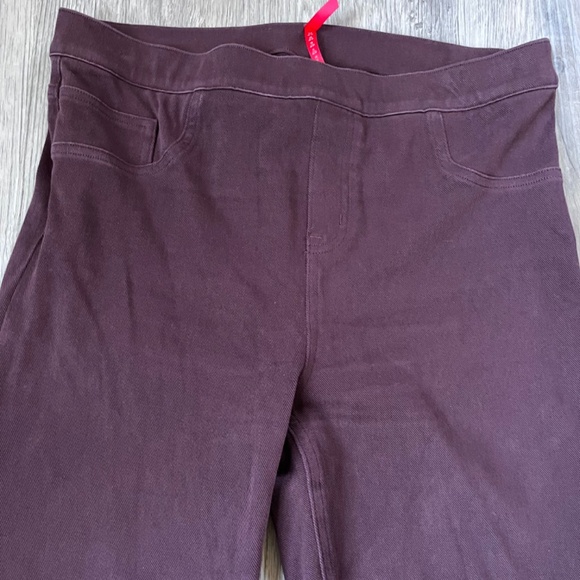 Spanx XL Jean-ish Ankle Leggings skinny jeans jeggings pull on burgundy - Picture 2 of 7
